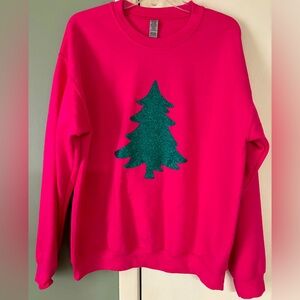 Sparkly Glittery Christmas Tree Sweatshirt Size Medium